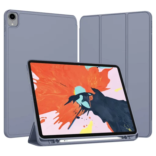 iPad Pro 12.9 (2018/2020/2021/2022) - Techsuit - Flex Trifold (ceruzatartóval) - Lila. tok - 1