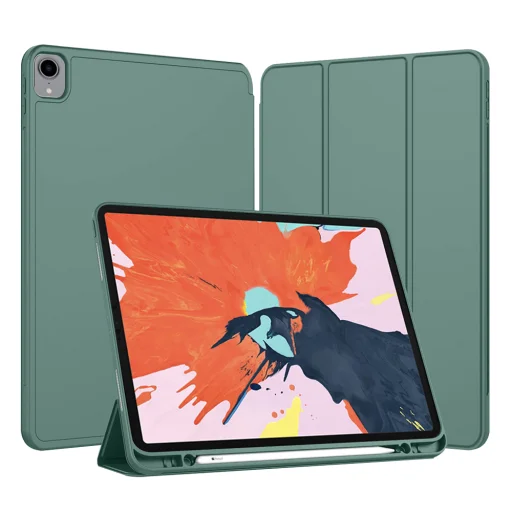 iPad Pro 12.9 (2018/2020/2021/2022) tok - Techsuit - Flex háromhattyús (ceruzatartóval) - Zöld. - 1