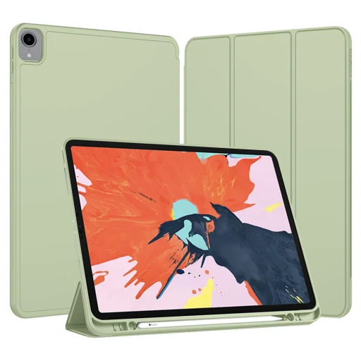 iPad Pro 12.9 (2018/2020/2021/2022) Techsuit - Flex Trifold (ceruzatartóval) - Matcha zöld. tok - 1