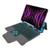 iPad Pro 11 (2018 / 2020 / 2021 / 2022) - Techsuit - KeyTab Pro (vezeték nélküli RGB billentyűzettel és stylus-ceruza tartóval) - Fekete. tok - 2