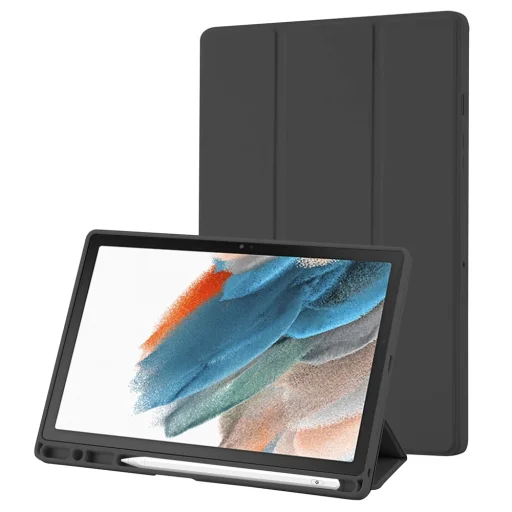 Samsung Galaxy Tab A8 10.5 (2021) - Techsuit - Flex Trifold (ceruzatartóval) - Fekete tok - 1