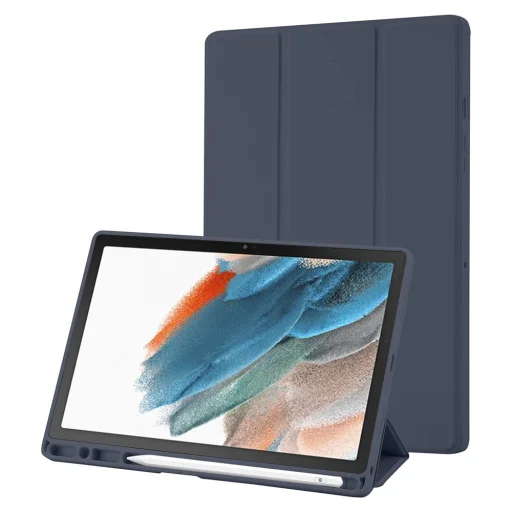 Samsung Galaxy Tab A8 10.5 (2021) - Techsuit - Flex Trifold (tolltartóval) - Sötétkék. tok - 1
