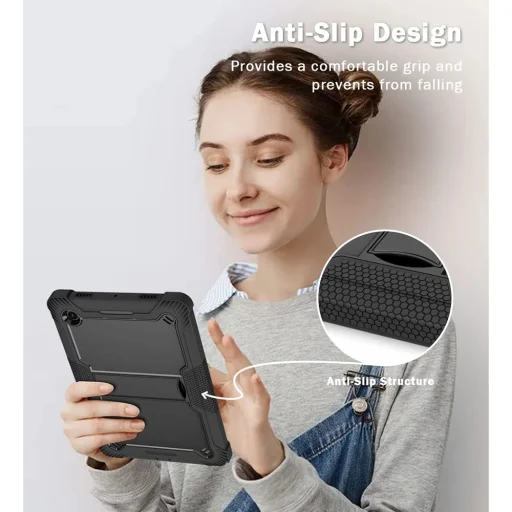 Samsung Galaxy Tab A8 10.5 (2021) Techsuit - Strapabíró védőtok + Képernyővédő - Fekete tok - 4