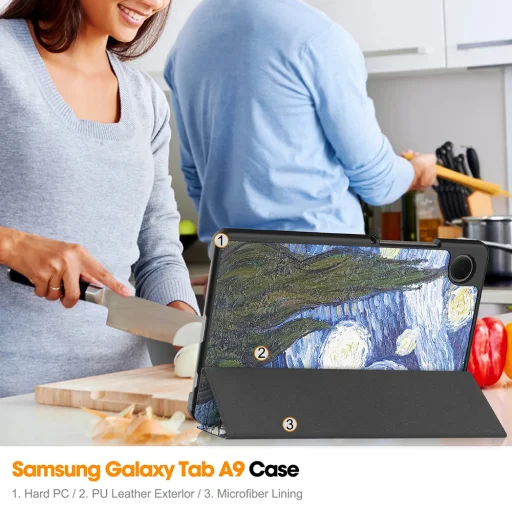 Samsung Galaxy Tab A9 tok - Techsuit FoldPro - Csillagos éj. - 7