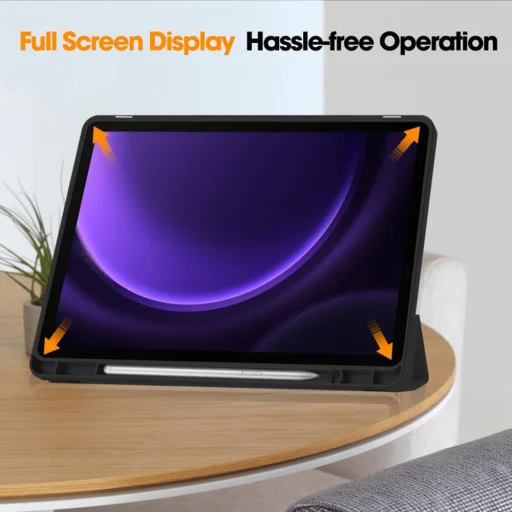 Samsung Galaxy Tab S9 FE - Techsuit - Flex Trifold (ceruzatartóval) - Fekete. tok - 3