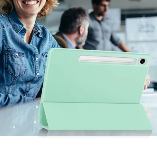 Samsung Galaxy Tab S9 FE - Techsuit - Flex Trifold (ceruzatartóval) - Matchazöld tok - 5