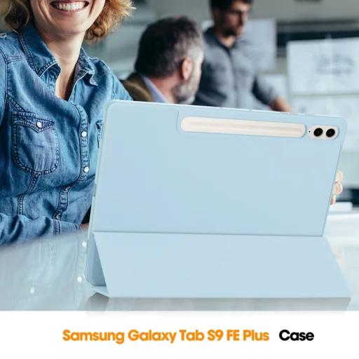 Samsung Galaxy Tab S9 FE Plus tok (Techsuit - Flex Trifold, Ceruzatartóval) - Égkék - 5