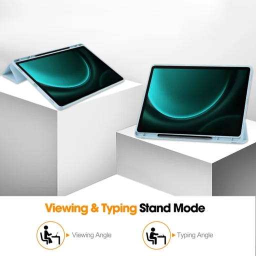 Samsung Galaxy Tab S9 FE Plus tok (Techsuit - Flex Trifold, Ceruzatartóval) - Égkék - 3