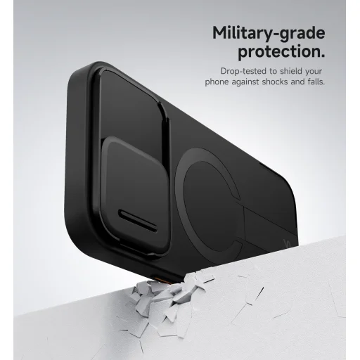 iPhone 16 Pro Max Fekete Suritch Magsafe Kihajtható állványos és kameravédős ütésálló tok - 2