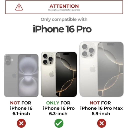 iPhone 16 Pro Dexnor Magsafe 360 tok, kihajtható állvánnyal, piros ütésálló - 7