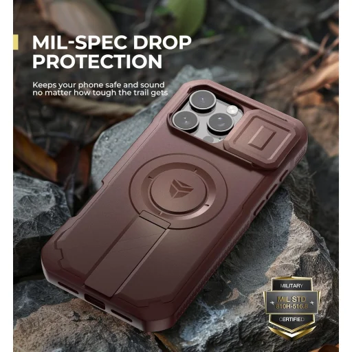  Apple iPhone 16 Pro Max Dexnor Magsafe 360 tok, kihajtható állvánnyal, piros ütésálló - 3