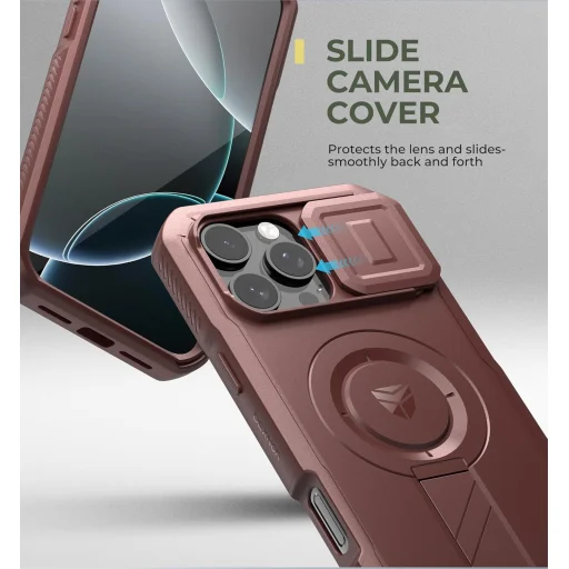  Apple iPhone 16 Pro Max Dexnor Magsafe 360 tok, kihajtható állvánnyal, piros ütésálló - 5