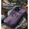 iPhone 16 Pro Dexnor Magsafe 360 tok, kihajtható állvánnyal, lila ütésálló - 5