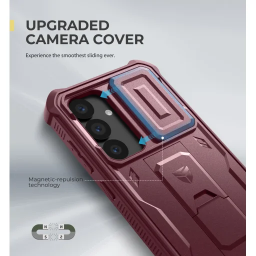 Samsung Galaxy S25 Dexnor 360 tok kihajtható állvánnyal, piros ütésálló - 6