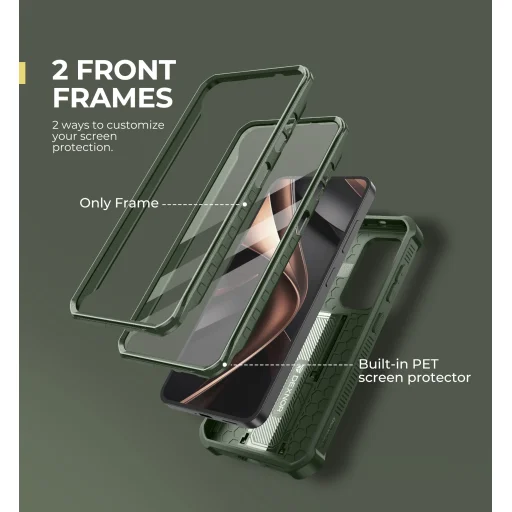 Samsung Galaxy S25 Dexnor 360 tok kihajtható állvánnyal, zöld ütésálló - 2