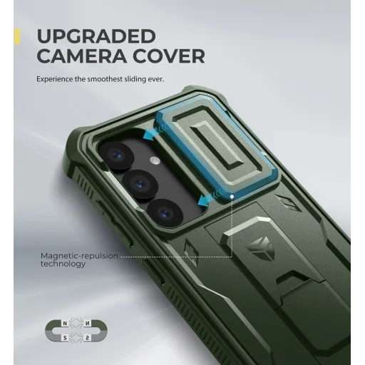 Samsung Galaxy S25 Dexnor 360 tok kihajtható állvánnyal, zöld ütésálló - 3