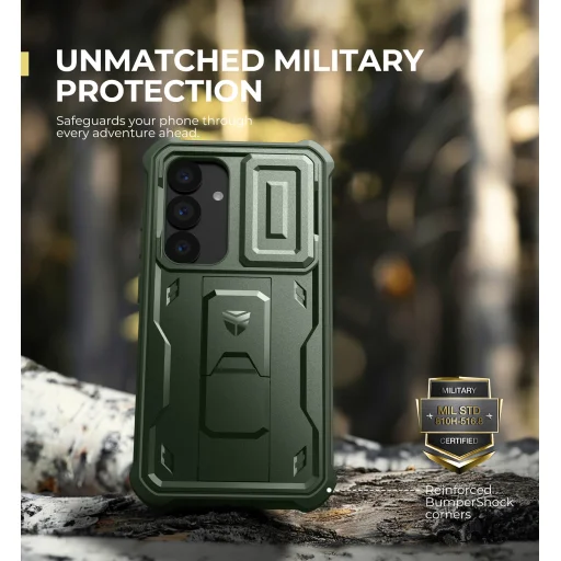 Samsung Galaxy S25 Dexnor 360 tok kihajtható állvánnyal, zöld ütésálló - 7