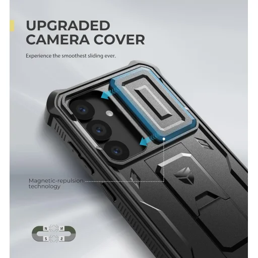 Samsung Galaxy S25 Dexnor tok kihajtható állvánnyal, fekete 360 ütésálló - 6