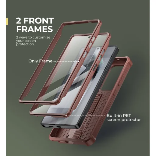  Samsung Galaxy S25 Ultra Piros Dexnor tok kihajtható állvánnyal, 360 ütésálló - 2