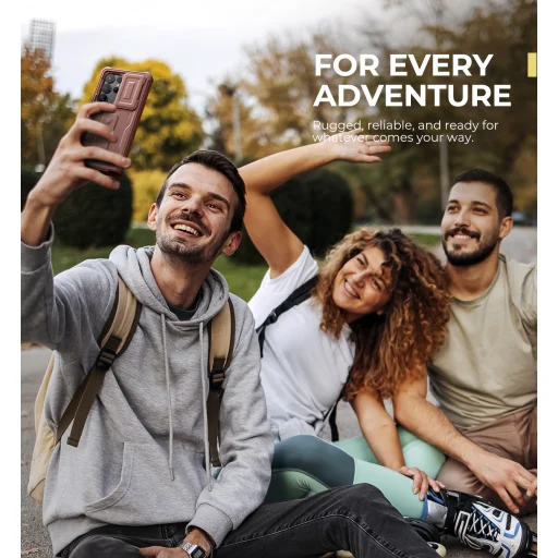  Samsung Galaxy S25 Ultra Piros Dexnor tok kihajtható állvánnyal, 360 ütésálló - 6