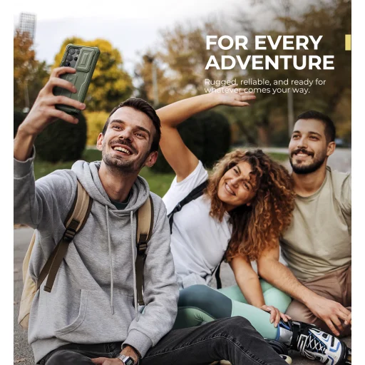  Samsung Galaxy S25 Ultra zöld ütésálló Dexnor 360 tok kihajtható állvánnyal - 3