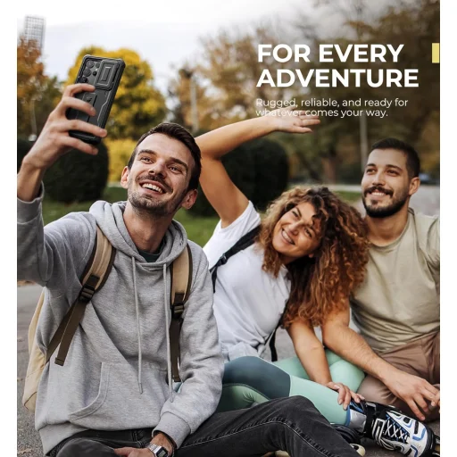  Samsung Galaxy S25 Ultra 360 fekete ütésálló Dexnor tok kihajtható állvánnyal - 2