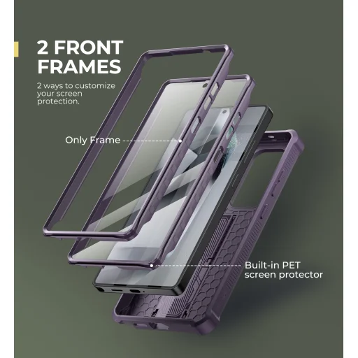  Samsung Galaxy S25 Ultra Lila Dexnor 360 tok kihajtható állvánnyal, ütésálló - 2