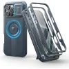  iPhone 16 Pro Max Kék 360 ütéssálló Dexnor Magsafe tok, kihajtható állvánnyal
