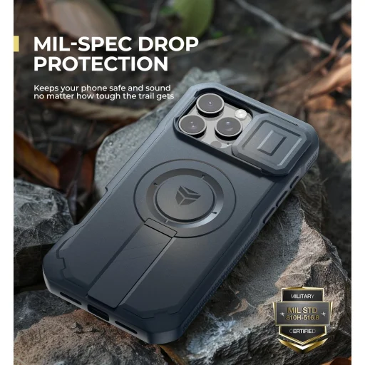  iPhone 16 Pro Max Kék 360 ütéssálló Dexnor Magsafe tok, kihajtható állvánnyal - 2