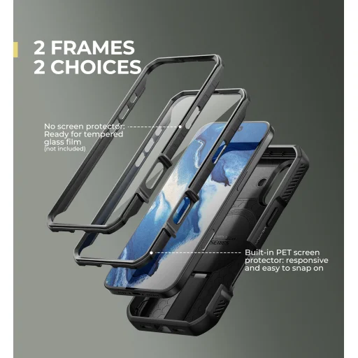 iPhone 16 Dexnor Magsafe 360 tok, kihajtható állvánnyal, fekete ütésálló - 4