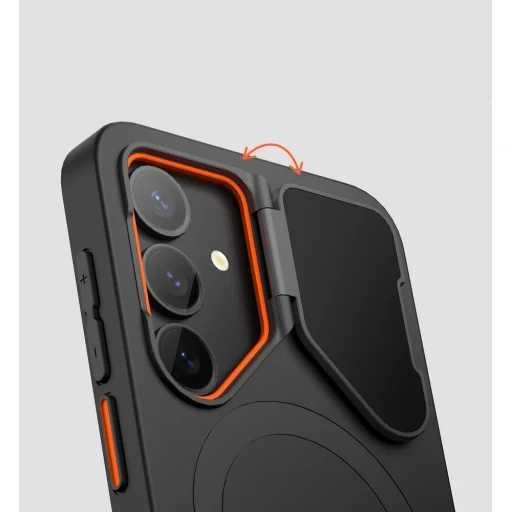 Samsung Galaxy S25 SURITCH Magsafe tok, kihajtható állvánnyal, fekete ütésálló - 6