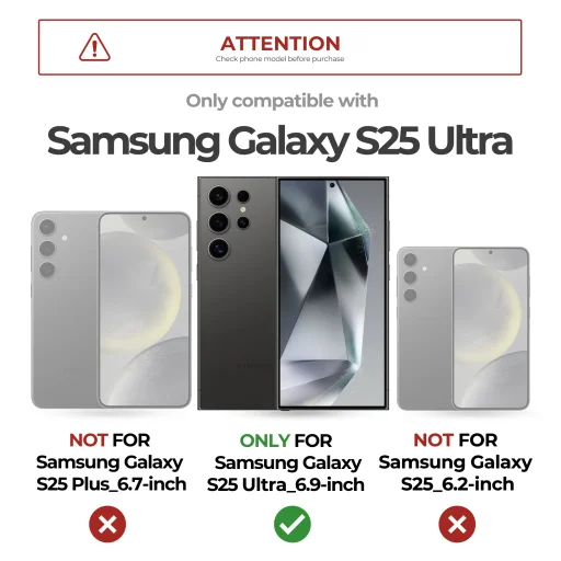 Samsung Galaxy S25 Ultra Fekete ütésálló SURITCH Magsafe tok, kihajtható állvánnyal - 2