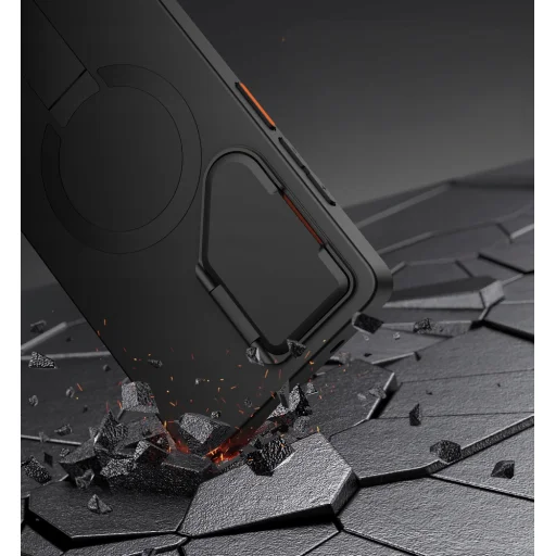 Samsung Galaxy S25 Ultra Fekete ütésálló SURITCH Magsafe tok, kihajtható állvánnyal - 5