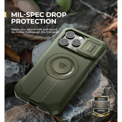  iPhone 16 Pro Max Dexnor Magsafe 360 tok, kihajtható állvánnyal, zöld ütésálló - 4