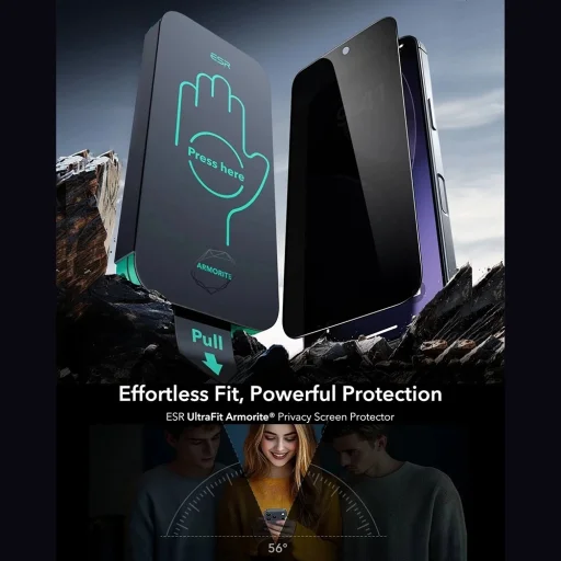  iPhone 17 Fekete ESR Privacy Armorite Képernyővédő UltraFit üvegfólia (3 darabos csomag) - 6