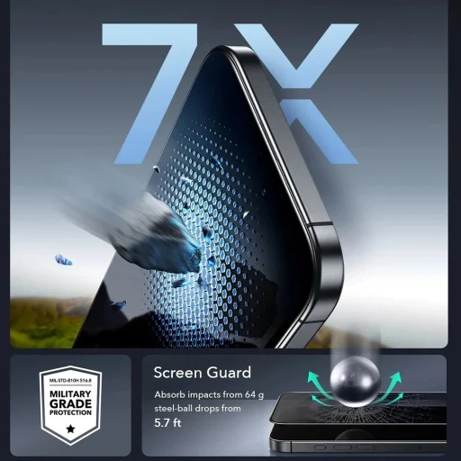  iPhone 17 Air Fekete ESR Privacy Armorite UltraFit Képernyővédő (3 db) üvegfólia - 7