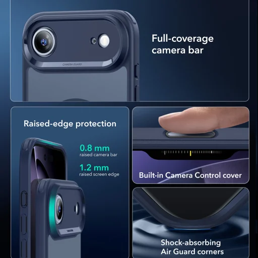  iPhone 17 Air Matt Kék ESR Klasszikus Hibrid HaloLock tok - 4