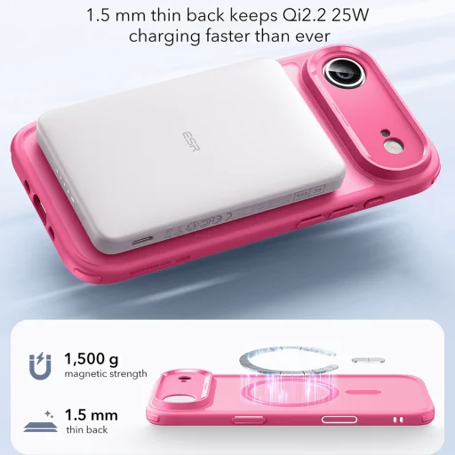  iPhone 17 Air Matt Rózsaszín ESR Klasszikus Hibrid HaloLock tok - 5