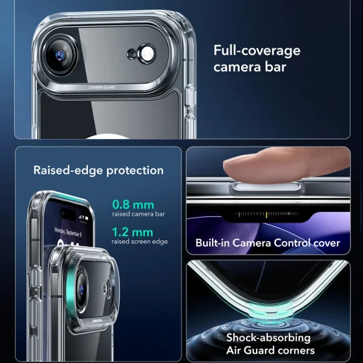  iPhone 17 Air Átlátszó ESR Klasszikus Hibrid HaloLock tok - 3