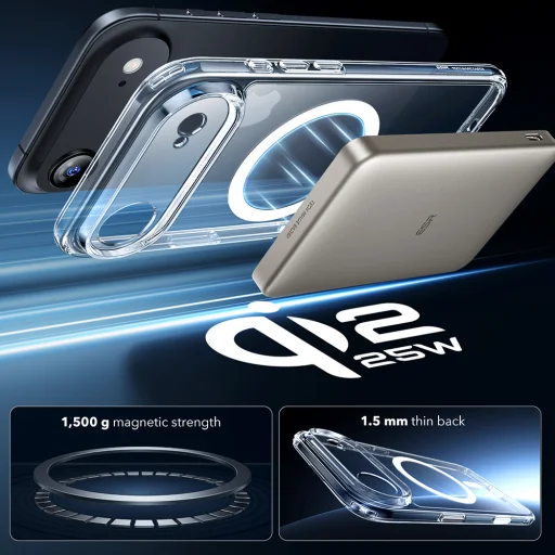  iPhone 17 Air Átlátszó ESR Klasszikus Hibrid HaloLock tok - 4