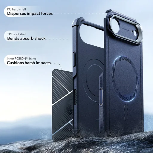  iPhone 17 Air Kék ESR - Cyber Armor kitámasztós tok - 3