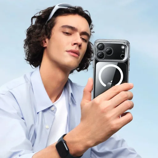  iPhone 17 Pro Átlátszó ESR Klasszikus Hibrid HaloLock Kitámasztós Tok - 7