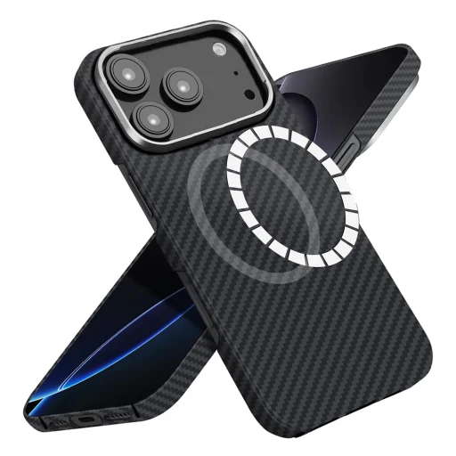  Apple iPhone 17 Pro Max Fekete Techsuit Aramid Szálas MagSafe Tok - 1