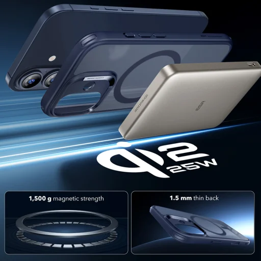  iPhone 17 Matt Kék ESR Klasszikus Hibrid HaloLock tok - 2