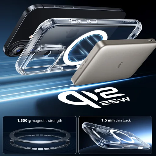  iPhone 17 Átlátszó ESR Klasszikus Hybrid HaloLock tok - 3