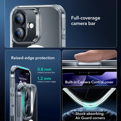  iPhone 17 Átlátszó ESR Klasszikus Hybrid HaloLock tok - 4