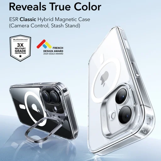  iPhone 17 Átlátszó ESR Klasszikus Hibrid HaloLock Kitámasztó tok - 7