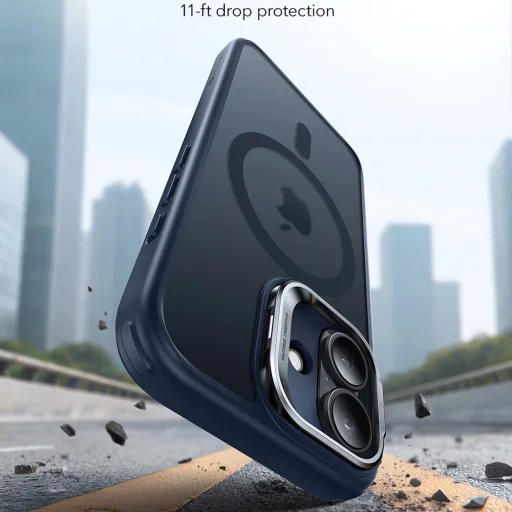  iPhone 17 Matt Kék ESR Klasszikus Hibrid HaloLock Kitámasztó tok - 3