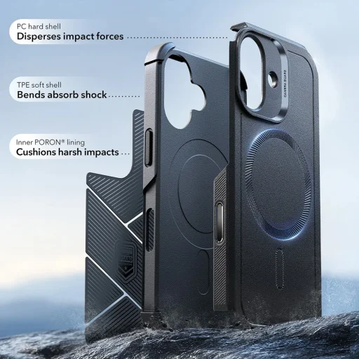  iPhone 17 Fekete ESR Cyber Halolock tok - 2