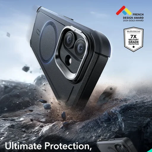  iPhone 17 Fekete ESR Cyber Armor kitámasztó tok - 3